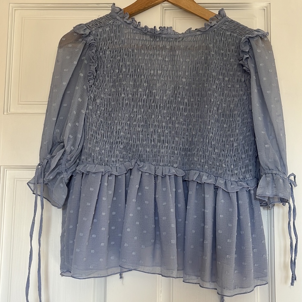 Zara baby blue peplum top - Picture 4 of 4